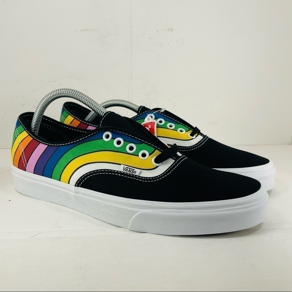 Vans Authentic Refract Sneaker Black/True White/Multi Men Size 11 Rainbow